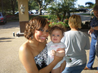 Denessa with her little sister before Prom